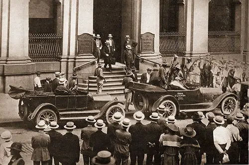 Leaving the Philadelphia National Bank with Payroll for Camp Dix