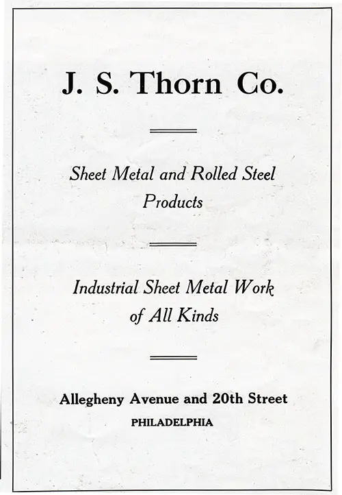 Ad - J. S. Thorn Co.
