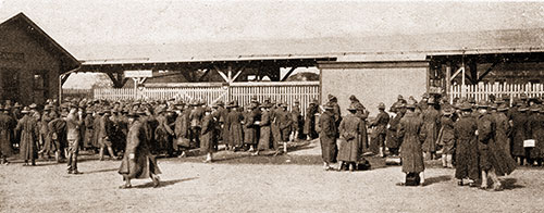 At the Railroad Station on a Saturday Morning – When the Boys Are off Home on Furlough.