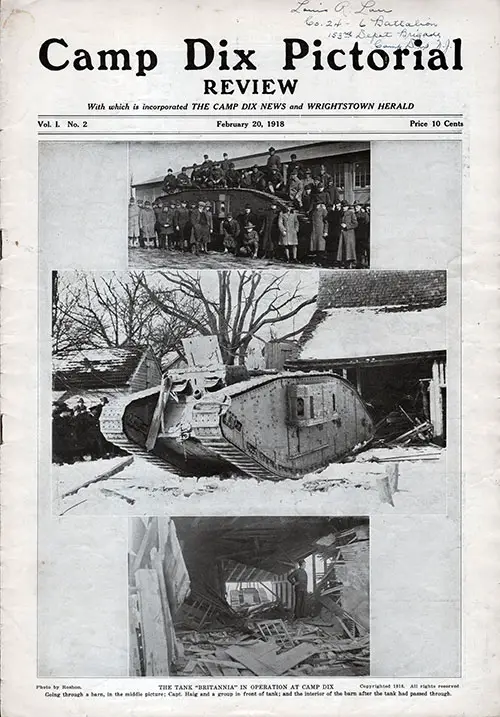 Front Cover, Camp Dix Pictorial Review, Volume 1, Number 2, 20 February 1918.