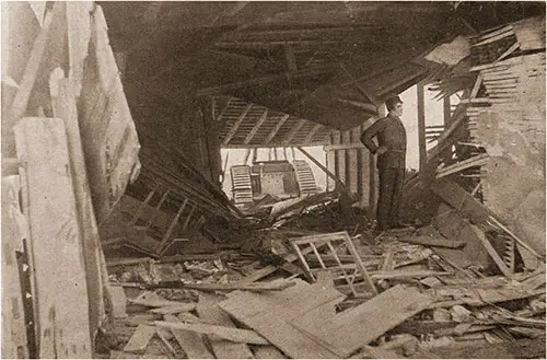 The Interior of the Barn after the Tank "Britannia" Had Passed Through.