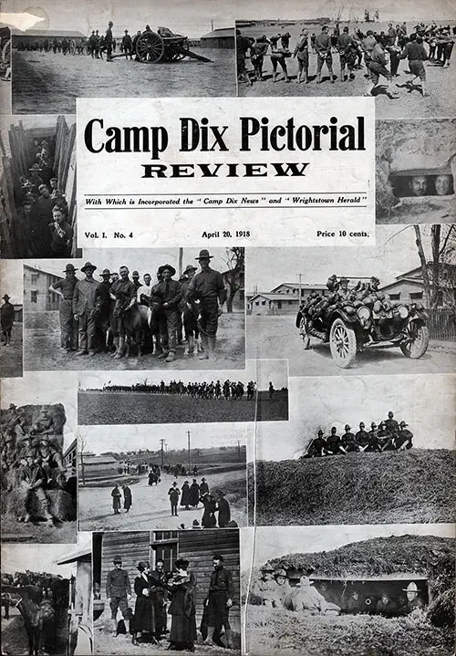 Front Cover, Camp Dix Pictorial Review, Volume 1, Number 4, 20 April 1918.