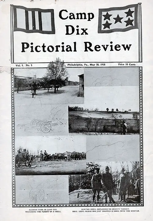 Front Cover, Camp Dix Pictorial Review, Volume 1, Number 5, 20 May 1918.