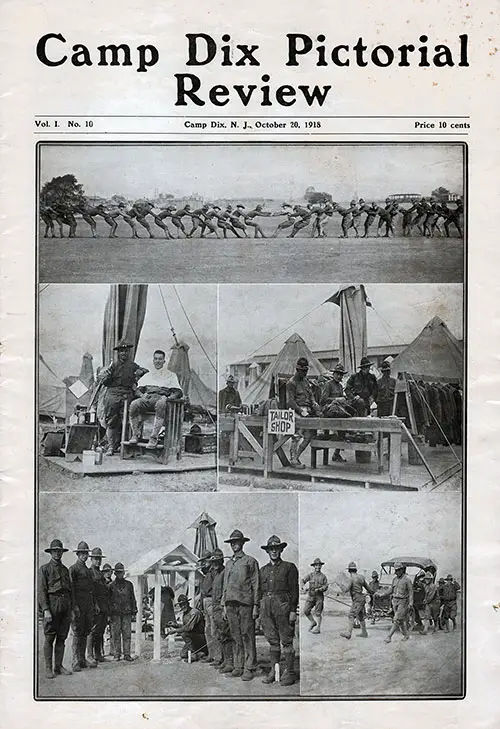 Front Cover, Camp Dix Pictorial Review, 20 October 1918.