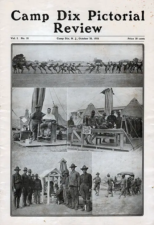 Front Cover, Camp Dix Pictorial Review, Volume 1, Number 10, 20 October 1918.