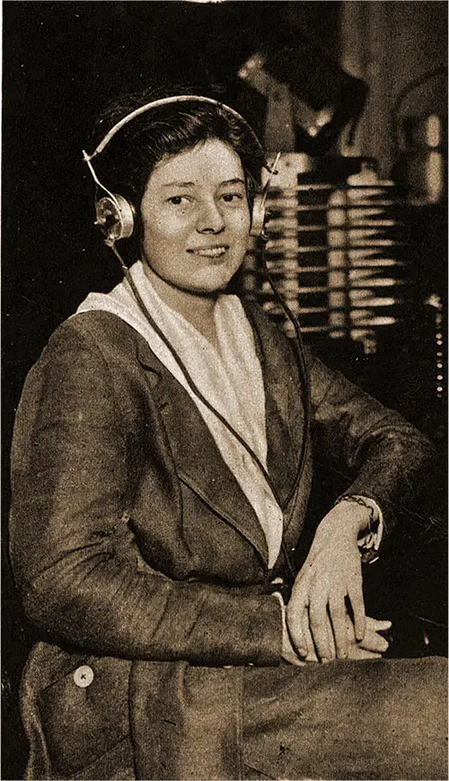 Miss Elizabeth Rickard, First Graduate of the Wireless Class for Women at Hunter College.