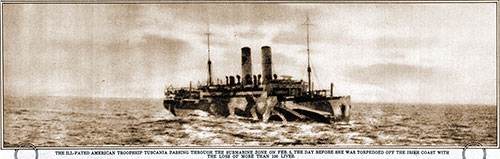The Ill-Fated American Troopship Tuscania Passing Through the Submarine Zone on 5 February 1918