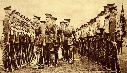 Kitchener's Army, Gathered by the Indefatigable Efforts of the Secretary for War Being Inspected by King George
