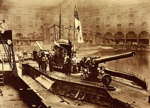 The U-155, Yielded up under the Armistice Terms, Looking from Stern toward Bow.