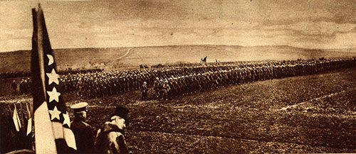 President Wilson and General Pershing Reviewing United States Troops on Christmas Day at the Headquarters of the Army at Chaumont