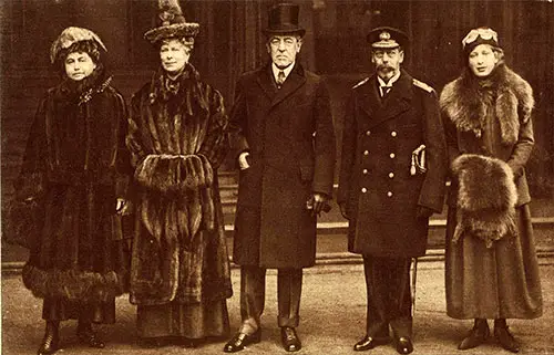 The President and Mrs. Wilson in Buckingham Palace, London, Photographed in Company of King George, Queen Mary and Their Daughter