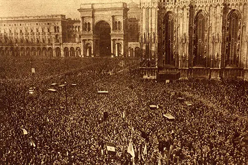 Such Throngs Had Never Crowded the Streets of Milan as Those That Greeted the President.