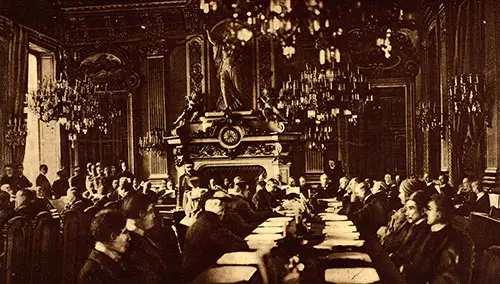 The Salle De La Paix in the Quai D’orsay, Paris, Where the Delegates to the Peace Congress Are Here Seen Assembled.