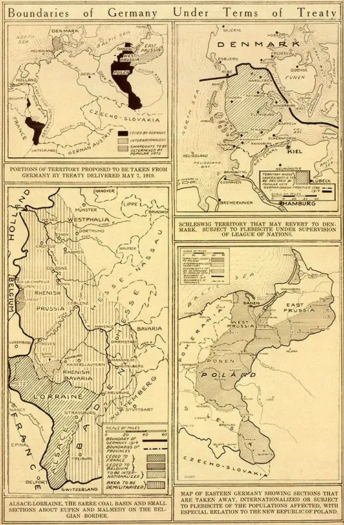 Boundaries of Germany under Terms of Treaty.