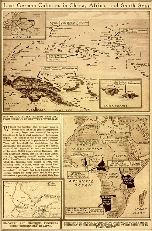 Lost German Colonies in China, Africa, and South Seas.