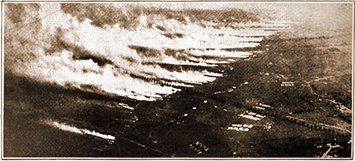 Aeroplane Photo of French Gas Attack. St. Nicholas Magazine, August 1919.