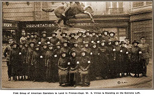 The Accompanying Illustration Shows the First Group of American Telephone Operators to Arrive in France.