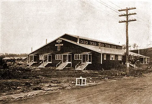 YMCA Auditorium at Camp Devens, Ayer, Mass. The Architectural Record, July 1918.