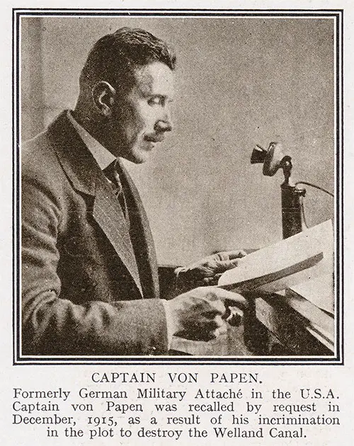 Captain Von Papen. Formerly German Military Attaché in the USA