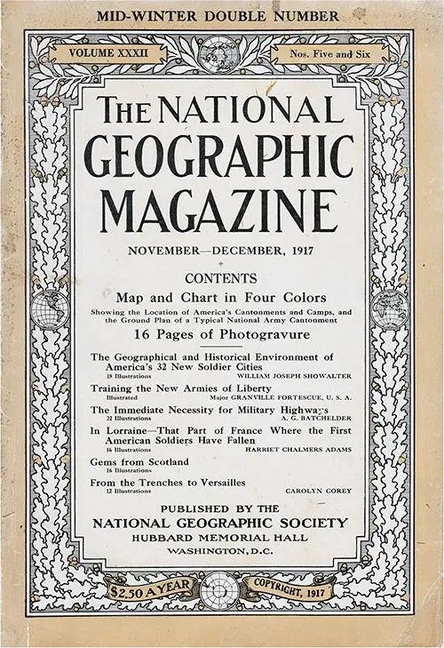 Front Cover, The National Geographic Magazine, Vol. XXXII, Nos. 5 & 6, November-December 1917.
