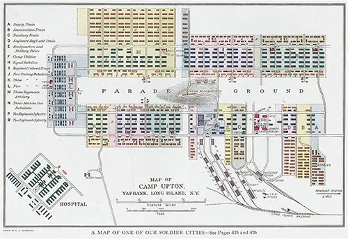 Map of Camp Upton, Yaphank, Long Island, New York. Drawn by A. H. Bumstead.