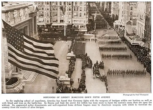 Defenders of Liberty Marching Down Fifth Avenue.