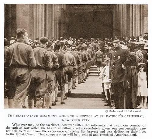 The Sixty-Ninth Regiment Going to a Service at St. Patrick’s Cathedral in New York City.