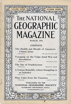 Front Cover, The National Geographic Magazine, March 1918.