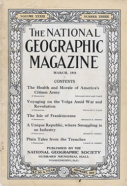 Front Cover, The National Geographic Magazine, Volume XXXIV, Number 2, March 1918.