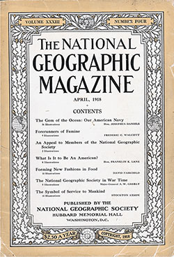 Front Cover, The National Geographic Magazine, Volume XXXII, Number 4, April 1918.