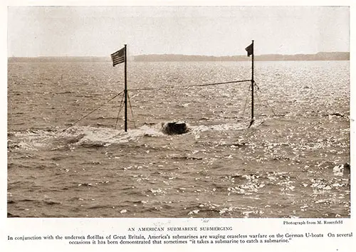 An American Submarine Submerging.