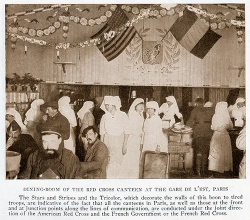 Dining Room of the Red Cross Canteen at the Gare de L'Est, Paris.