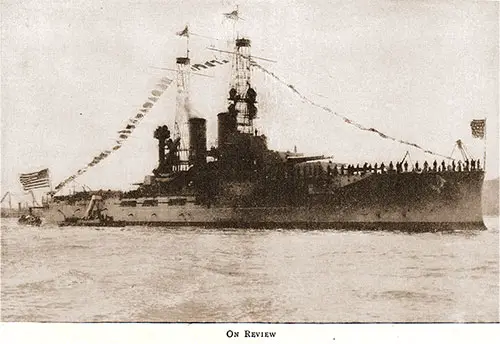 Unidentified World War 1 US Warship on Review.
