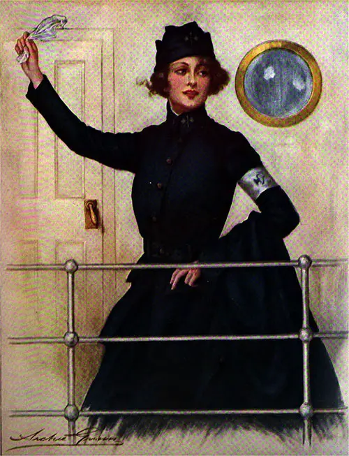 Front Cover Image Showing a Telephone Operator of the First Unit on a Transport Ship Headed for France.