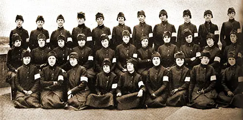 Left Side: Fourth Unit of Telephone Operators for General Pershing's Army Trained by the Bell System and Ready for Overseas Service.