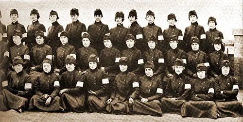 Right Section of the Fourth Unit of Telephone Operators for General Pershing's Army, Trained by the Bell System and Ready for Overseas Service.