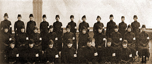 Right Side of Panoramic Group Photograph, Seventh Unit of Telephone Operators of the Signal Corps.