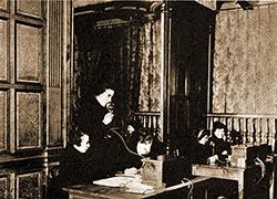 Signal Corps Telephone Girls Handle the Telephone Switchboard Room at Hotel De Crillon.