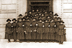 Group of Telephone Operators U. S. Signal Corps Third Unit at Headquarters Some Place in France.