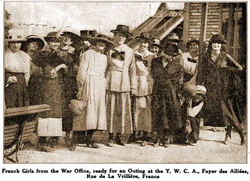French Girls from the War Office, Ready for an Outing at the YWCA
