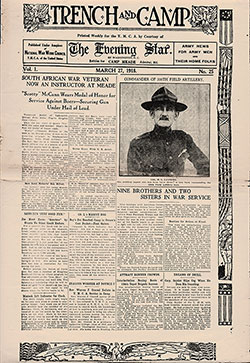 Front Page of a Trench and Camp Newspaper Printed Weekly for the YMCA
