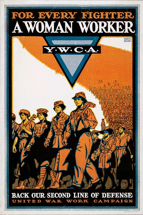 For Every Fighter a Woman Worker YWCA: Back Our Second Line of Defense.
