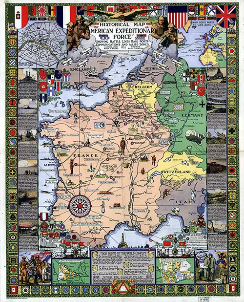 Historical Map American Expeditionary Force, Plan of the City of Paris.