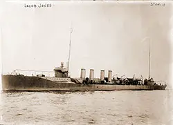 The USS Jacob Jones, An American Destroyer, Torpedoed and Sunk by a German U-Boat, 6 December 1917.