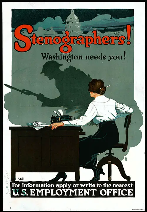 Stenographers! Washington Needs You! 