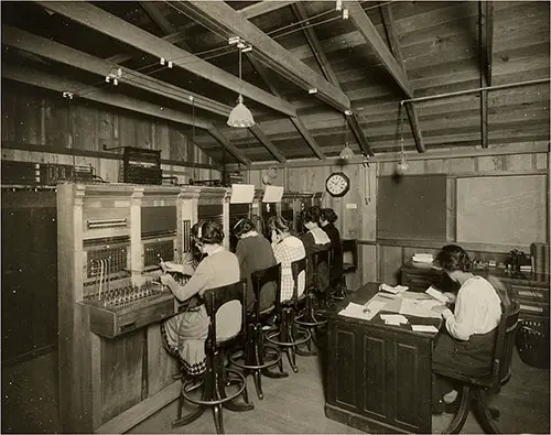 Female Telephone Operators Staff at Camp Kearney Telephone Exchange Room, 4 June 1918.