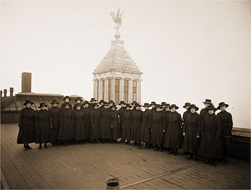 First Group of American Telephone Operators for Service with the American Expeditionary Force to Leave New York City.