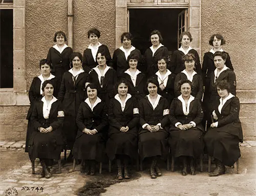 Signal Corps Women Telephone Operators at General Headquarters, Chaumont, Haute Marne, France.