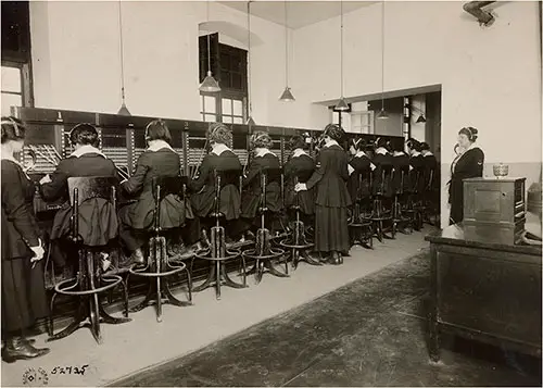 Telephone Operating Room General Headquarters, Signal Corps, Chaumont Haute Marne, France.