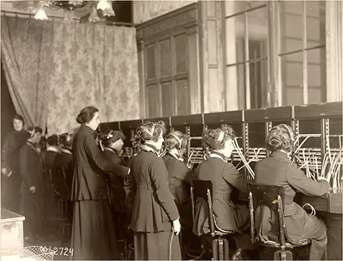 Telephone Operators, Hotel Crillon, Paris, Seine, France.